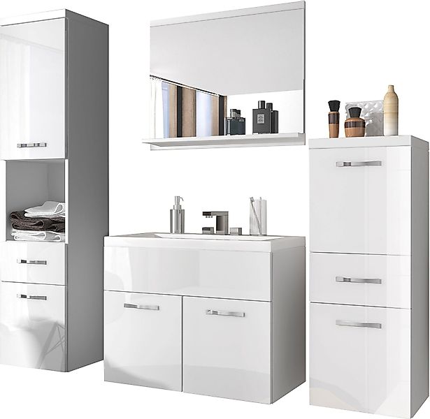 welltime Badmöbel-Set ELDA, (Komplett-Set, 5-St), Waschtisch günstig online kaufen