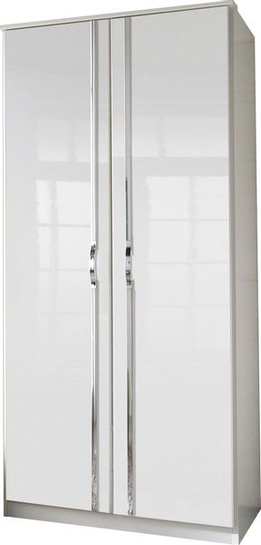 Wimex Eckkleiderschrank "Tromo" mit Hochglanz-Front, verchromte Leisten und günstig online kaufen