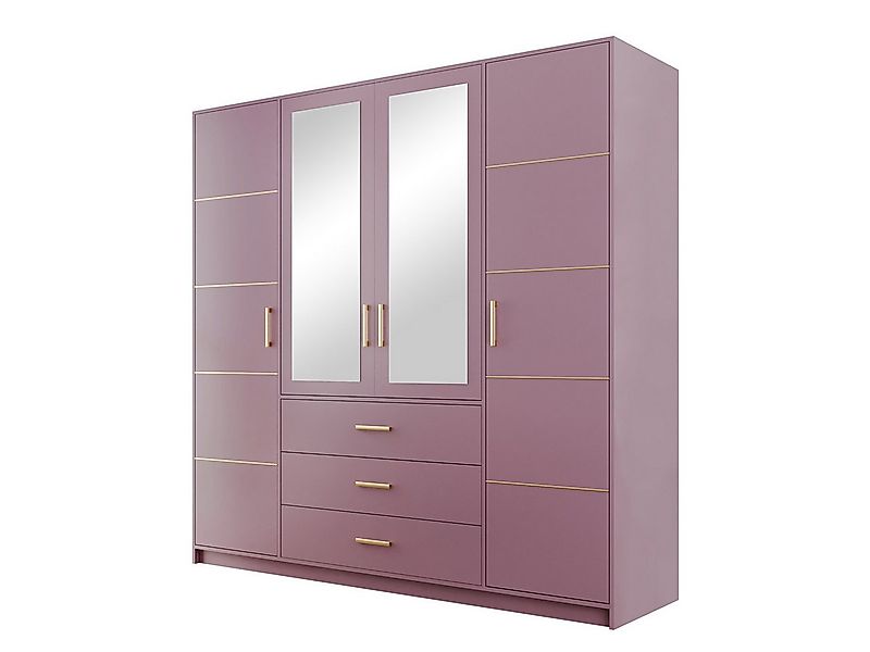 MIRJAN24 Kleiderschrank Bali II (mit 3 Schubladen und 4 Türen) goldfarbenen günstig online kaufen