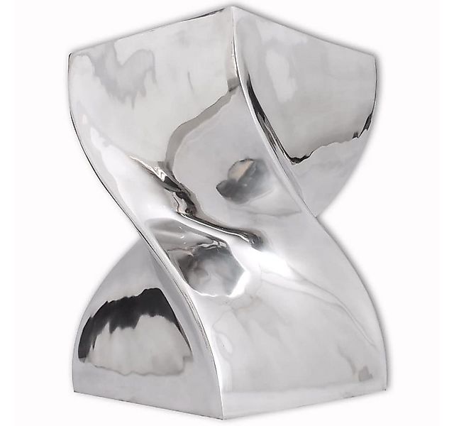 vidaXL Beistelltisch Hocker/Beistelltisch Verdrehte Form Silbern Aluminium günstig online kaufen