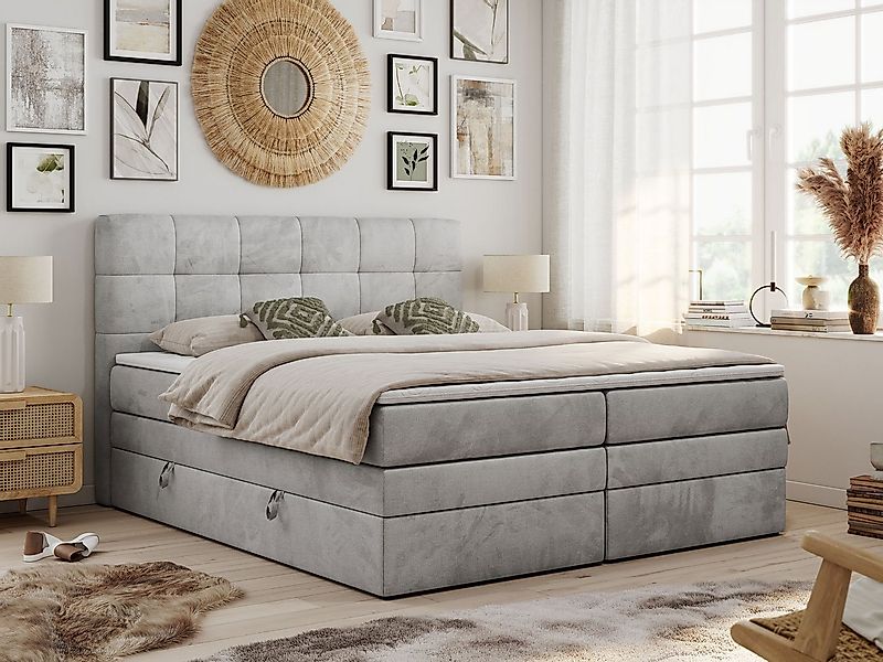 MKS MÖBEL Boxspringbett LUKA KING (King Doppelbett, Bonell Matratzen, Multi günstig online kaufen