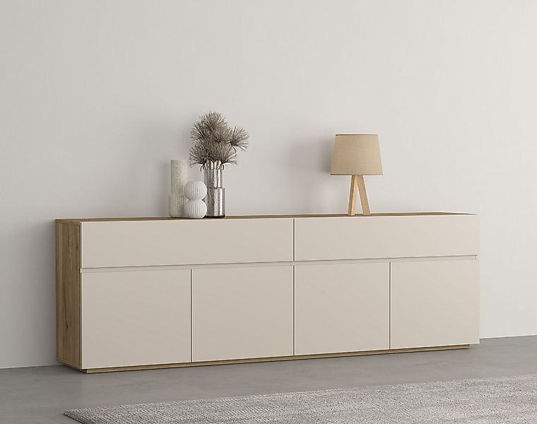 INOSIGN Sideboard Criss, Breite 200 cm moderne grifflose Kommode 4Türen/4SK günstig online kaufen