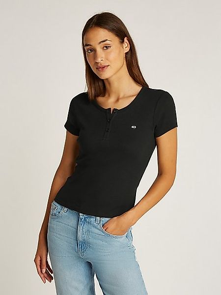 Tommy Jeans T-Shirt "TJW SLIM BUTTON RIB C-NECK SS", mit Knöpfen günstig online kaufen