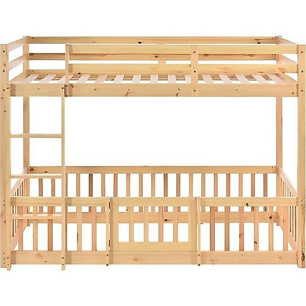 Odikalo Kinderbett Etagenbett m.Treppe, Zäune,Türchen, mit Fallschutz,Gitte günstig online kaufen