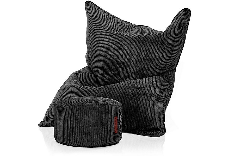 Green Bean Sitzsack XXL Sitzsack Square Cord + Hocker (Sitzsack + Hocker im günstig online kaufen