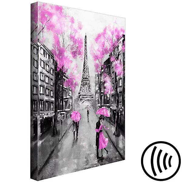 Bild auf Leinwand Paris Rendez-Vous (1 Part) Vertical Pink XXL günstig online kaufen