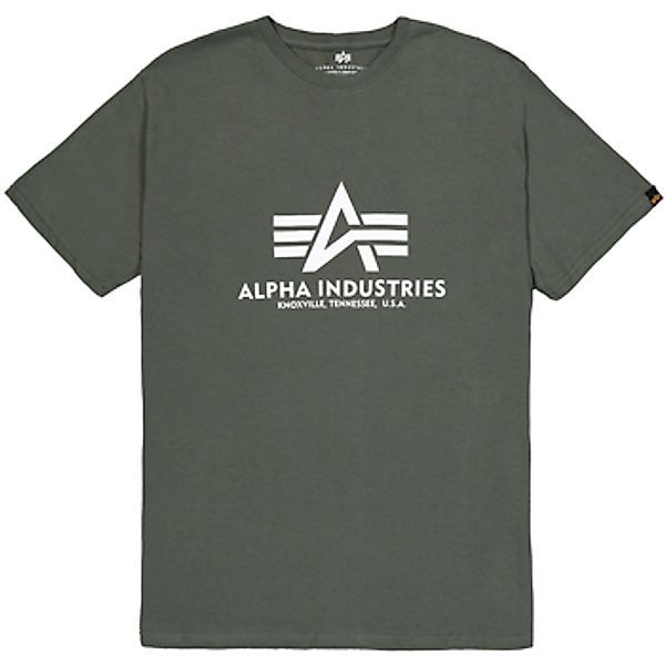 Alpha Industries  T-Shirts & Poloshirts Basic T-Shirt - dark olive günstig online kaufen