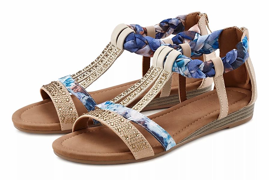 LASCANA Sandale "Sommerschuh, Sandalette,", mit Verzierung und kleinem Keil günstig online kaufen