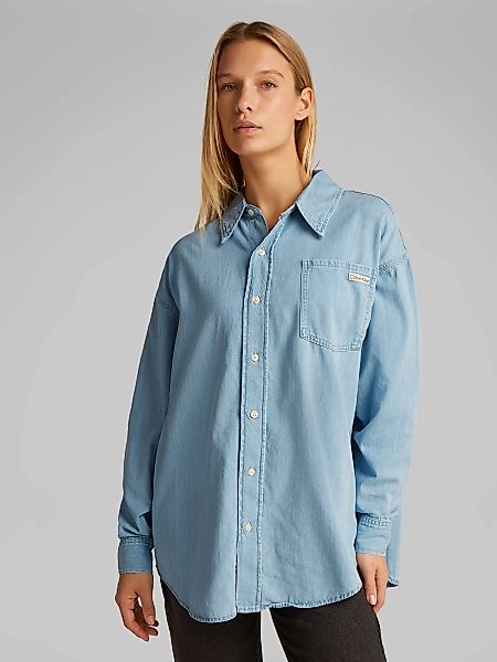 Calvin Klein Jeans Jeansbluse "OVERSIZED LS DENIM SHIRT", mit Logostickerei günstig online kaufen