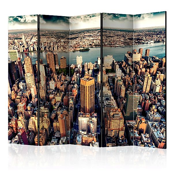 5-teiliges Paravent - Bird's Eye View Of New York Ii [room Dividers] günstig online kaufen