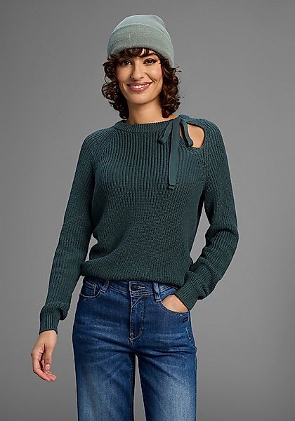 Laura Scott Strickpullover Übergangspullover mit Schleifendetail und Cut Ou günstig online kaufen