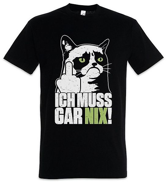 Urban Backwoods Print-Shirt Ich Muss Gar Nix Herren T-Shirt Kitty Katze Kät günstig online kaufen