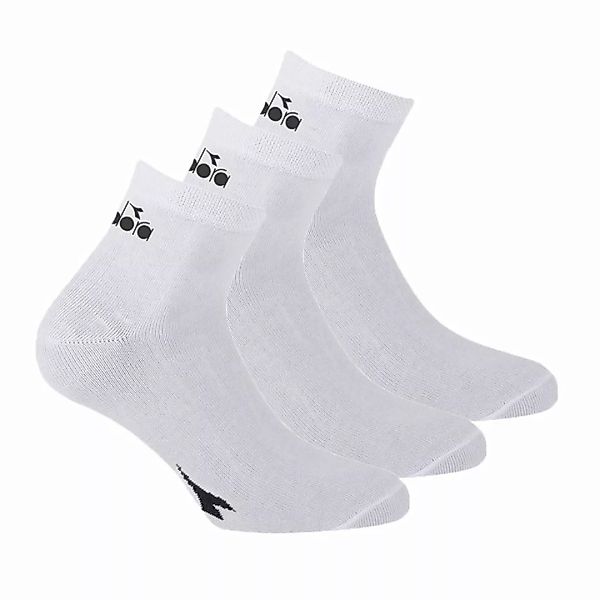 Diadora Unisex Socken - 3er Pack, Quarter, Logo Weiß 35-38 günstig online kaufen