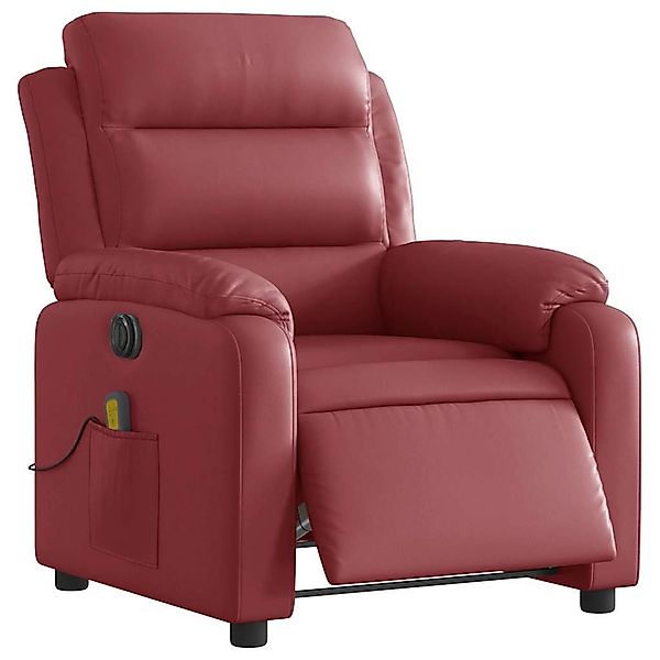 vidaXL Sessel Massagesessel Elektrisch Weinrot Kunstleder günstig online kaufen