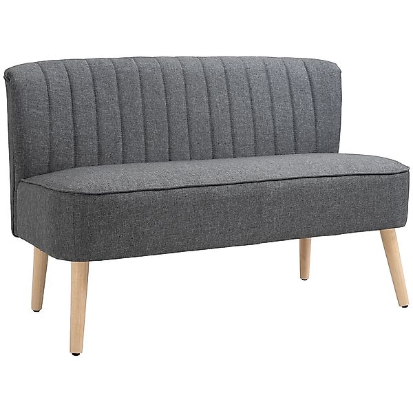 HOMCOM Sofa 2 Sitzer Couch, Kleine Loveseat mit Leinen-Optik Modern Polster günstig online kaufen