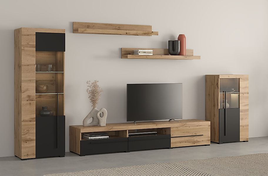 INOSIGN Wohnwand "Roger,Breite 270 cm moderne Mediawand ohne Beleuchtung" S günstig online kaufen