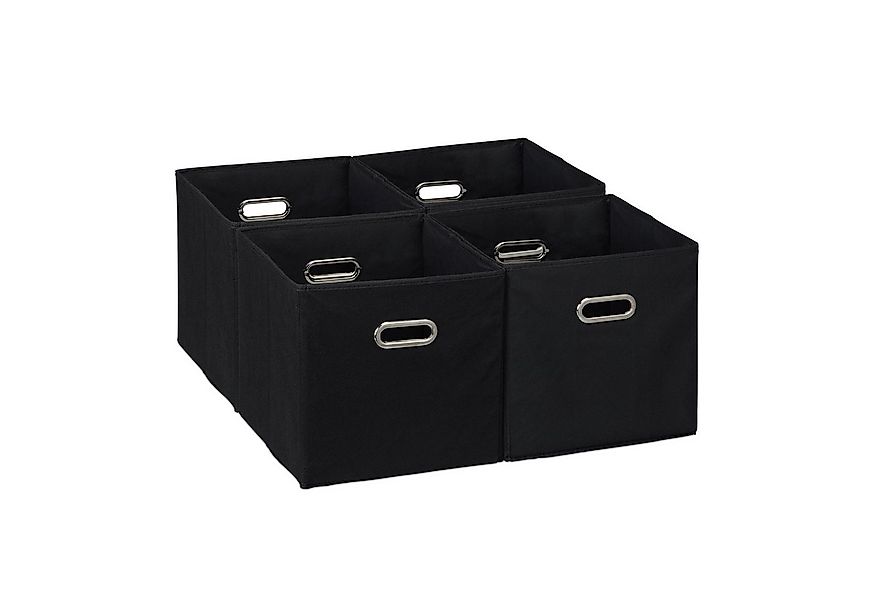 relaxdays Aufbewahrungsbox im 4er Set, schwarz günstig online kaufen