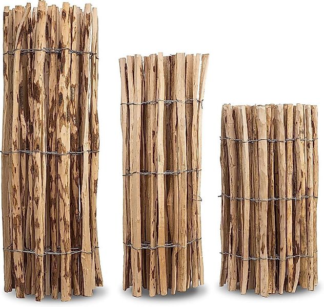 sunnypillow Staketenzaun aus Haselnuss in 26 Größen zur Auswahl, 50cm hoch, günstig online kaufen