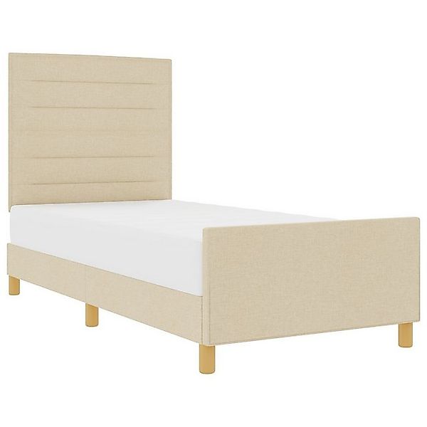 vidaXL Bett Creme Bettgestell 100x200 cm Stoff (1-tlg) günstig online kaufen