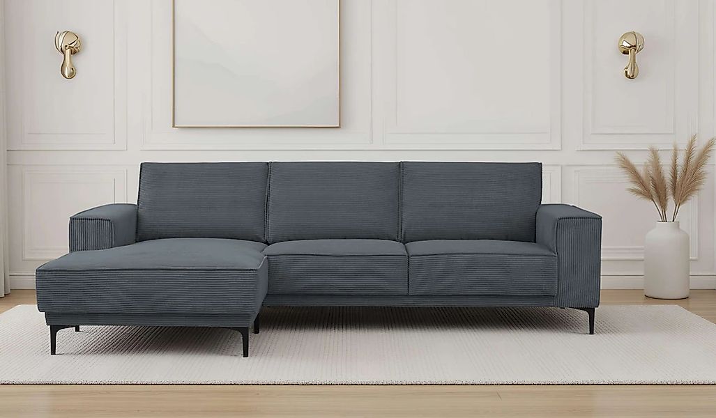 OTTO home Ecksofa "Polsterecke Oland, Struktur, Flachgewebe, Luxus-Microfas günstig online kaufen