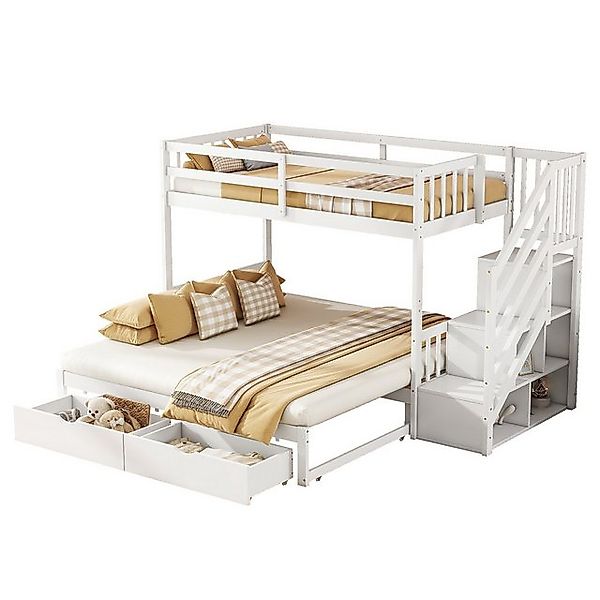 SOFTWEARY Etagenbett mit 2 Liegeflächen und Lattenrost (90x200 cm/180x200 c günstig online kaufen