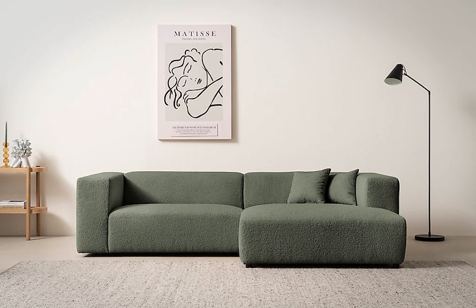 andas Ecksofa "BAKELS, L-Form in Cord oder Boucle-Stoff, moderne Couch" wah günstig online kaufen