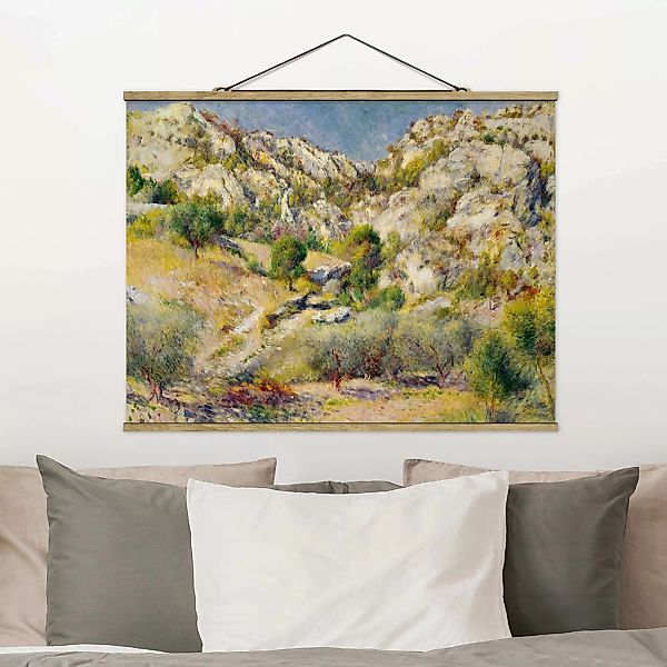 Stoffbild Kunstdruck mit Posterleisten - Querformat Auguste Renoir - Felsen günstig online kaufen