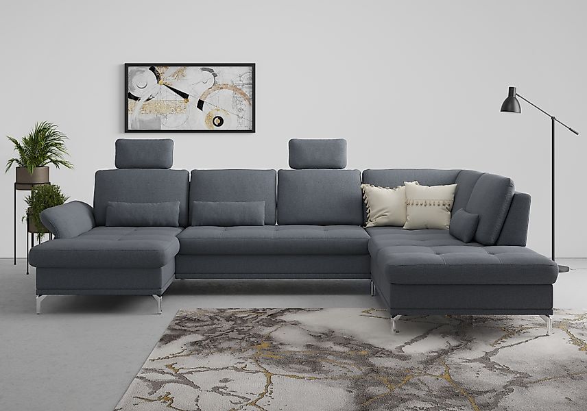 Home affaire Wohnlandschaft »Palm Beach U-Form« Federkern, mit Sitztiefenve günstig online kaufen