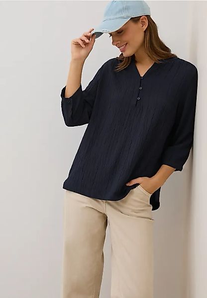 Strukturbluse in Unifarbe günstig online kaufen