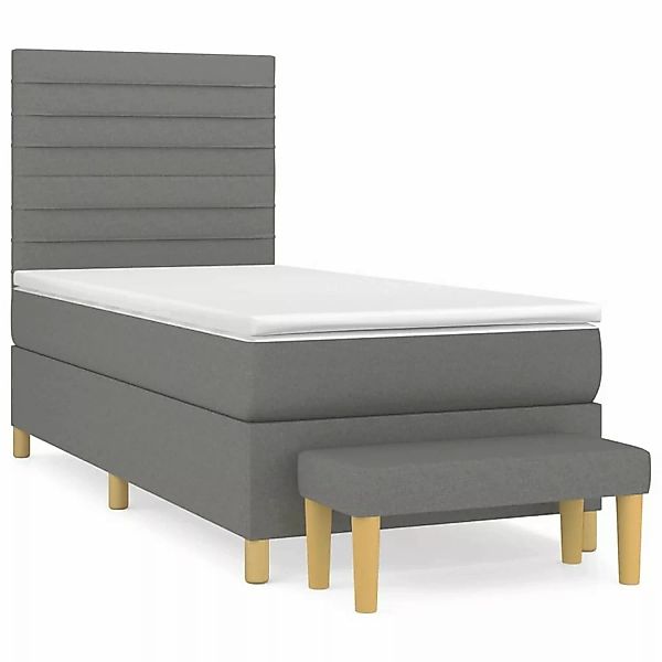 vidaXL Boxspringbett mit Matratze Dunkelgrau 90x200 cm Stoff1393156 günstig online kaufen