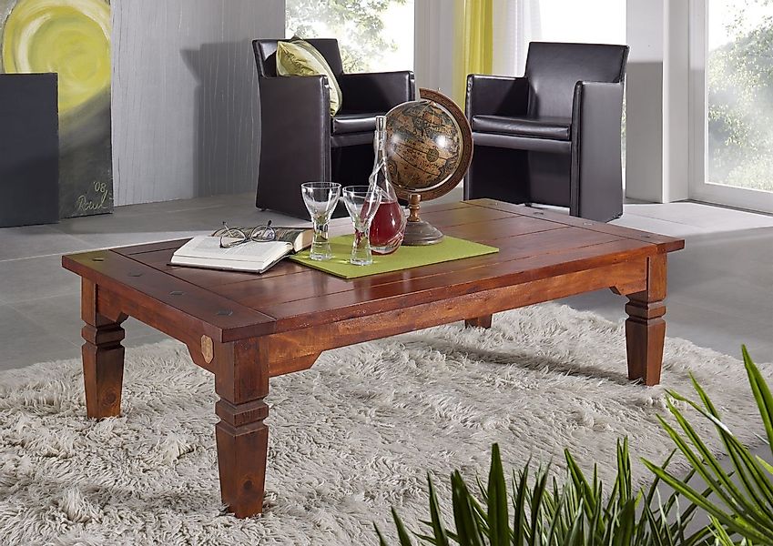 Massivmoebel24 Couchtisch Couchtisch Akazie 110x60x40 nougat günstig online kaufen