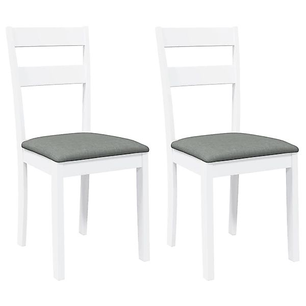 vidaXL Esszimmerstühle mit Kissen 2 Stk Weiß Massivholz Gummibaum 4102384 günstig online kaufen