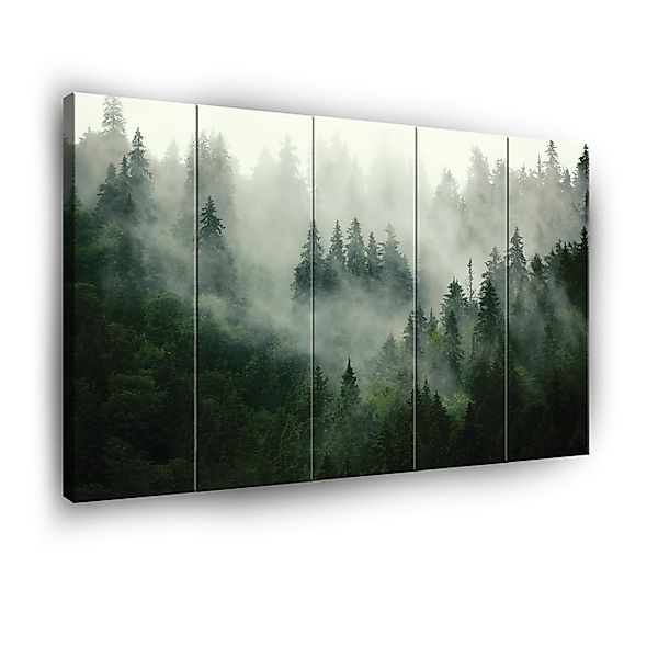 Wallarena Leinwandbild Wald im Nebel Wandbild günstig online kaufen