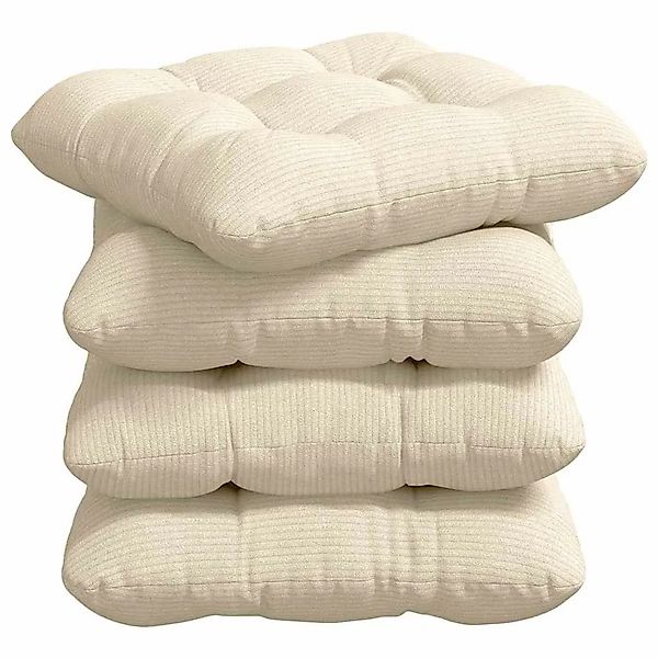 vidaXL Sitzkissen 4 Stk Creme 40 x 40 cm Cordstoff 42015097 günstig online kaufen