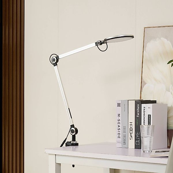 Lindby LED-Klemmleuchte Nyxaris, silber, Metall, CCT, 52 cm günstig online kaufen