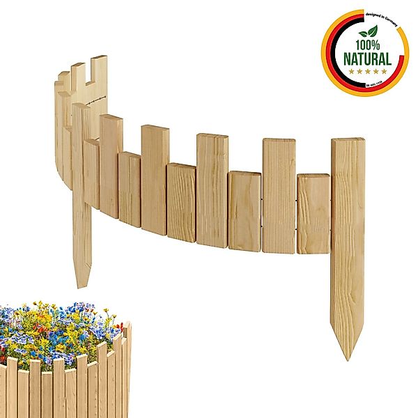 Floranica Palisade Beeteinfassung Rasenkante Rollzaun Holzzaun günstig online kaufen