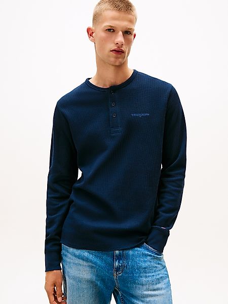 Tommy Jeans Henleyshirt "TJM WAFFLE SCRIPT HENLEY", Rundhals, slim fit, mit günstig online kaufen