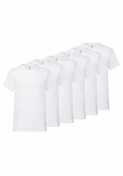 Fruit of the Loom T-Shirt Packung, 6 Stk. aus Baumwolle, V-Ausschnitt, 6-te günstig online kaufen