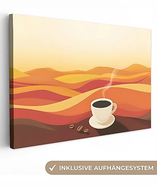 OneMillionCanvasses® Leinwandbild Kaffee - Landschaft - Orange - Kaffeebohn günstig online kaufen