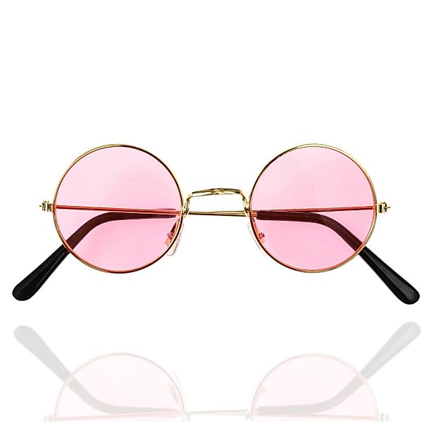 FASCHINFEVER Kostüm Hippie Brille – rosa Sonnenbrille 70er 80er – Fasching günstig online kaufen