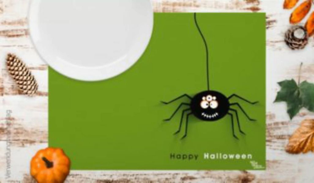 tischsetmacher Tischset Platzsets - Halloween - Frähliche Spinne - 12 Stück günstig online kaufen