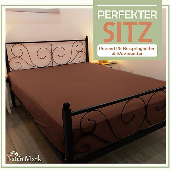 NatureMark Spannbettlaken Mikrofaser Spannbetttuch, Polyester, Gummizug: günstig online kaufen