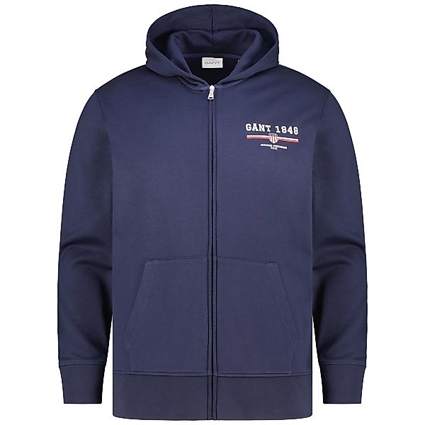 Gant Sweatjacke aus Baumwoll-Mix Farbe dunkelblau Größe: 3XL günstig online kaufen