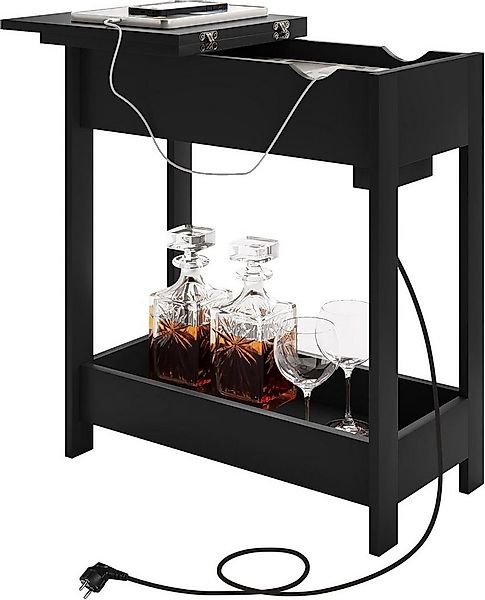 EUGAD Beistelltisch (1-St), mit Steckdose, klappbare Tischplatte, 3 Ablagef günstig online kaufen