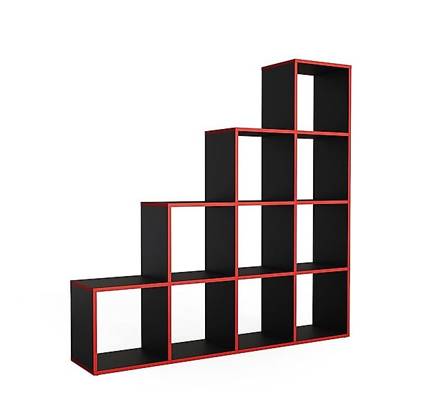 Vicco Raumteiler, Schwarz/Rot/Rot, 142.4 x 143 cm günstig online kaufen