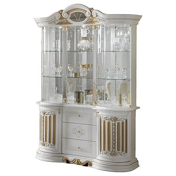Interdesign24 Glasvitrine Bella (5-Türig, mit 3 Schubladen, im Barock-Stil, günstig online kaufen