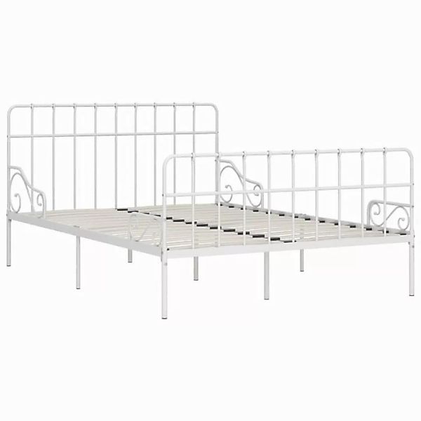 furnicato Bettgestell mit Lattenrost Weiß Metall 120×200 cm (1-tlg) günstig online kaufen