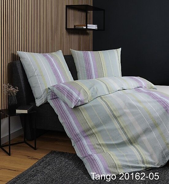 Janine Janine Mako-Soft-Seersucker Bettwäsche TANGO 20162 lila salbeigrün G günstig online kaufen