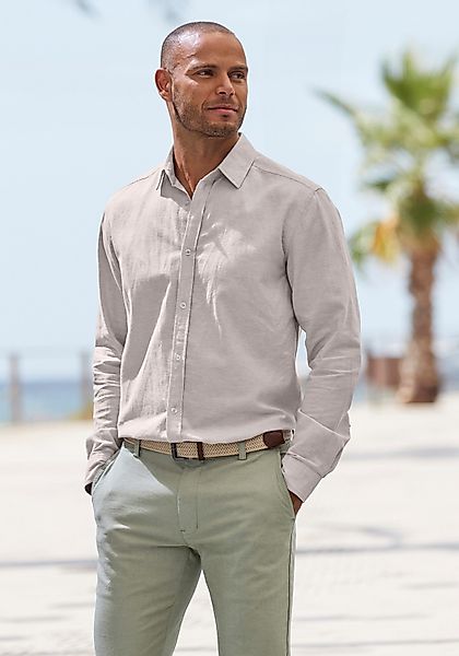 John Devin Langarmhemd Regular Fit, Leinenhemd günstig online kaufen