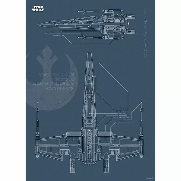 Komar Bild "Star Wars Blueprint X-Wing", Star Wars, (1 St.), Wandbild zur D günstig online kaufen